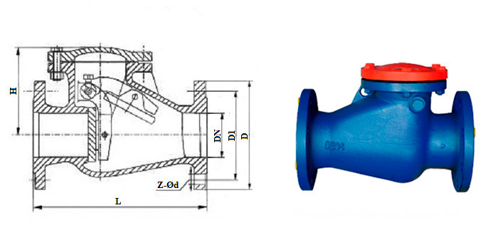 Cast iron swing flanged check valve 19ch16br