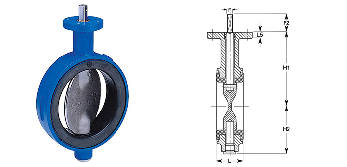 Cast iron butterfly valve with stainless steel disk and EPDM sealing for electric actuator
