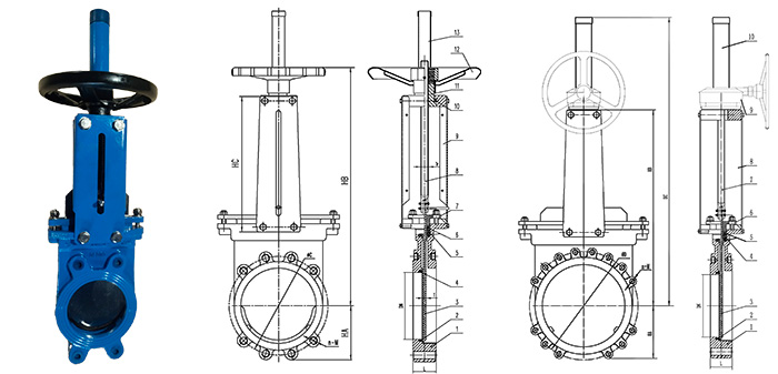 Задвижка шиберная чугунная ручная