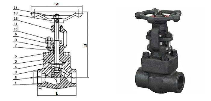Вентиль стальной кованый под приварку Tmax 425°С