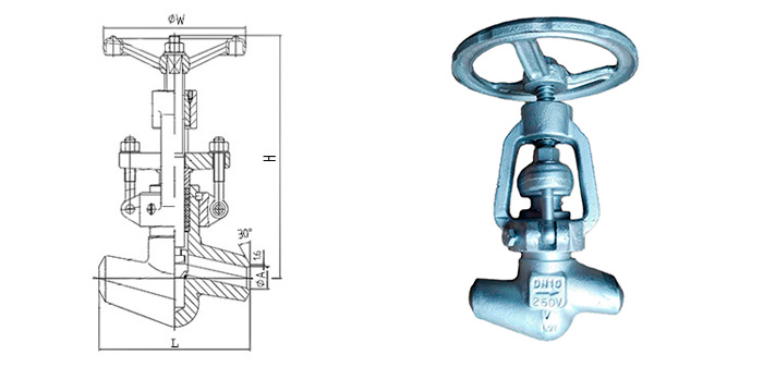 Forged steel welding globe valve version 1 Tmax 540°C