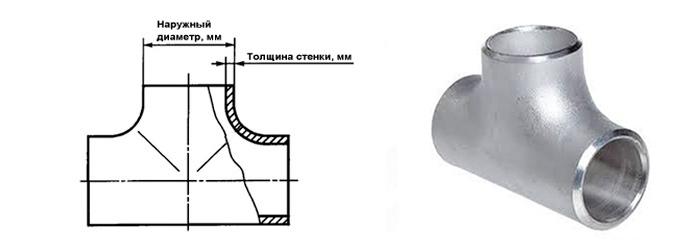 Stainless equal tees GOST 17376