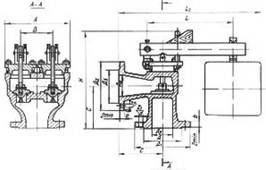 Ескіз чавунного важільно-вантажного клапана 17ч19бр